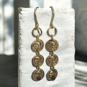 5 For $25💫Long Alternative Miniature Dark Gold Coin Dangles